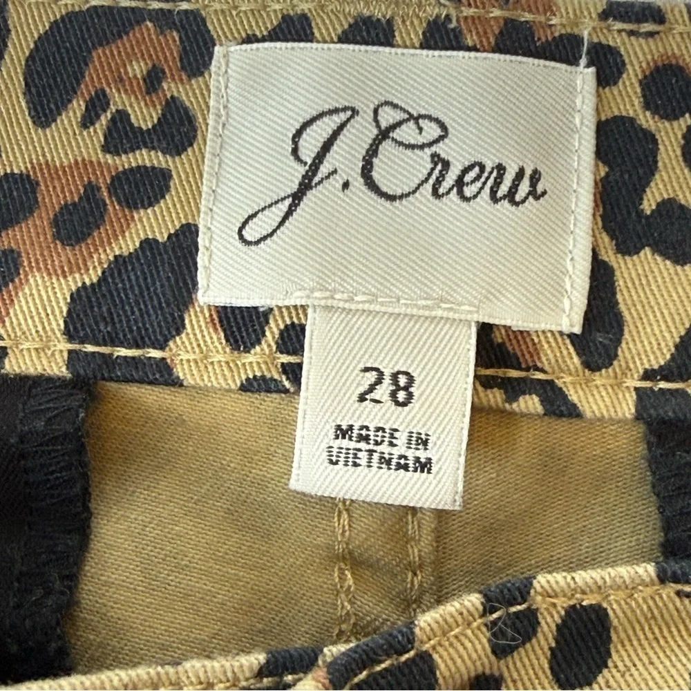 J. Crew Kick Out Crop Leopard Print Pants Size 28